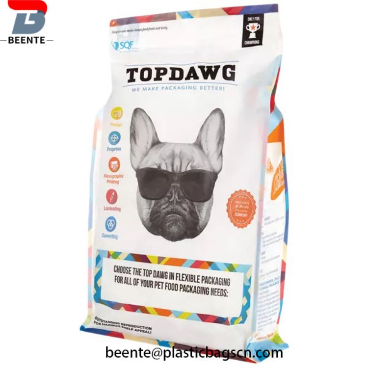 ပြန်သိမ်းနိုင်သော Zipper Laminated Aluminum Foil Pet Food Package Bag